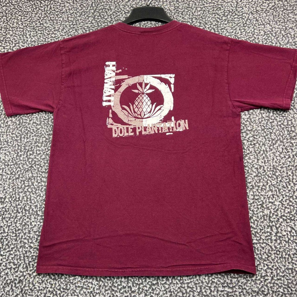 Vintage Dole Plantation Hawaii Shirt Men Large Maroon Cotton Short Sleeve L